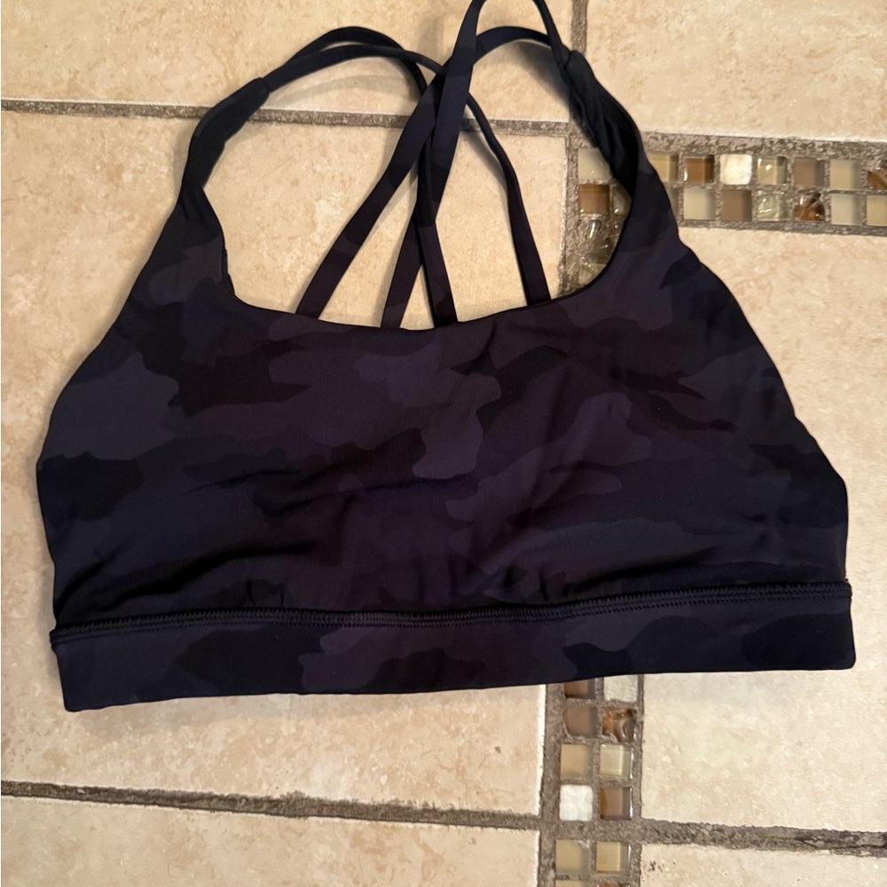 Women's Black Camouflage Sports Bra lululemon energy bra